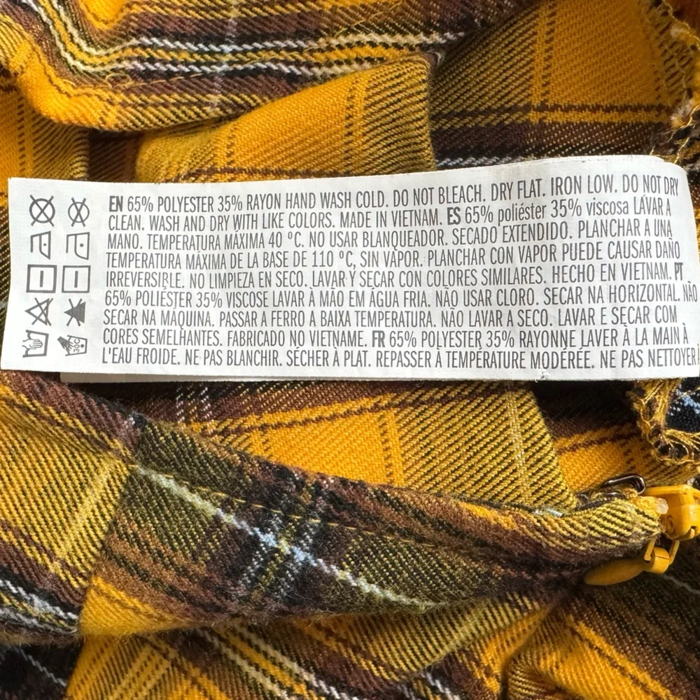 Yellow Plaid Clueless Style Pleated Mini Skirt‎ Size Medium